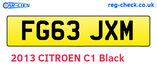 FG63JXM are the vehicle registration plates.