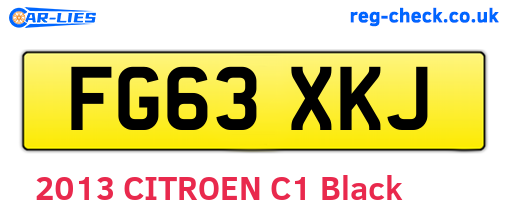 FG63XKJ are the vehicle registration plates.