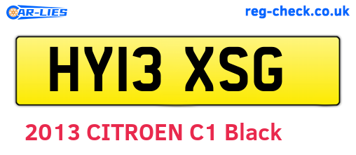 HY13XSG are the vehicle registration plates.