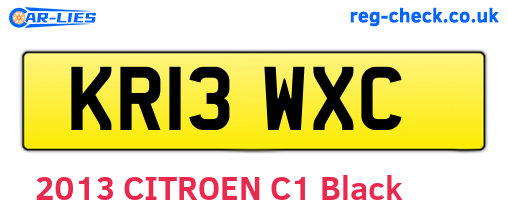 KR13WXC are the vehicle registration plates.