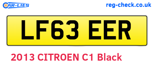 LF63EER are the vehicle registration plates.