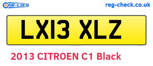 LX13XLZ are the vehicle registration plates.