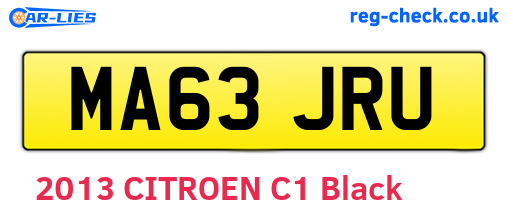MA63JRU are the vehicle registration plates.
