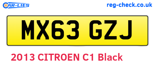 MX63GZJ are the vehicle registration plates.
