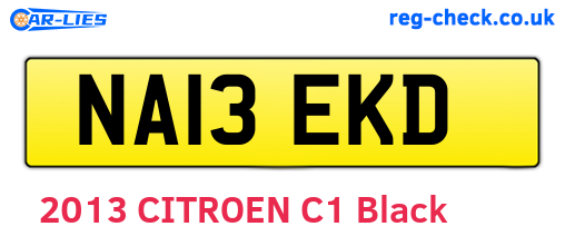 NA13EKD are the vehicle registration plates.