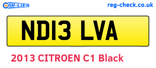 ND13LVA are the vehicle registration plates.