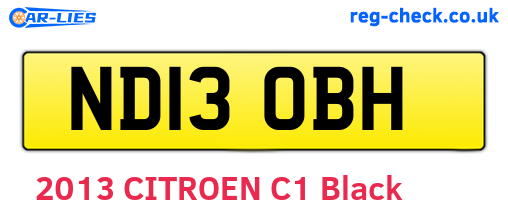 ND13OBH are the vehicle registration plates.
