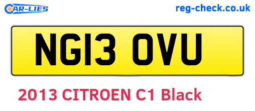 NG13OVU are the vehicle registration plates.