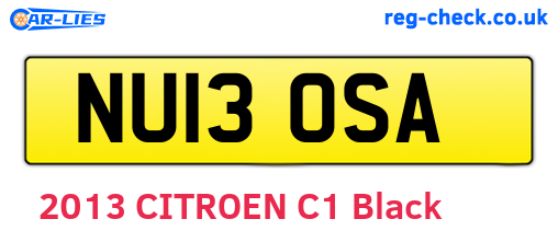 NU13OSA are the vehicle registration plates.