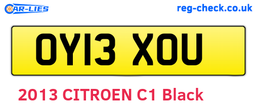 OY13XOU are the vehicle registration plates.
