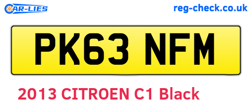 PK63NFM are the vehicle registration plates.