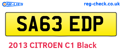 SA63EDP are the vehicle registration plates.