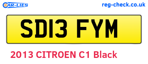 SD13FYM are the vehicle registration plates.