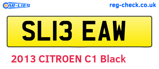 SL13EAW are the vehicle registration plates.