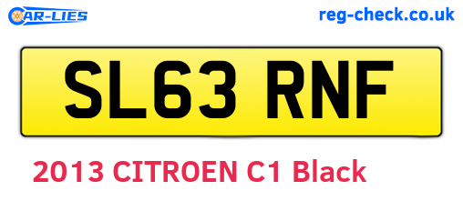 SL63RNF are the vehicle registration plates.