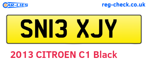 SN13XJY are the vehicle registration plates.