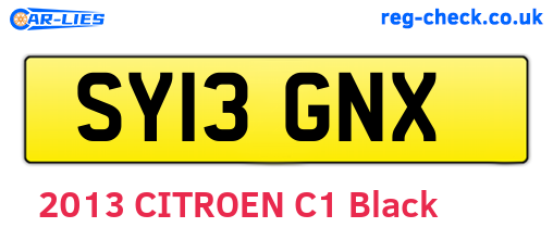 SY13GNX are the vehicle registration plates.