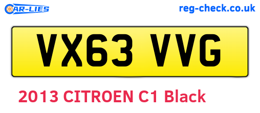 VX63VVG are the vehicle registration plates.