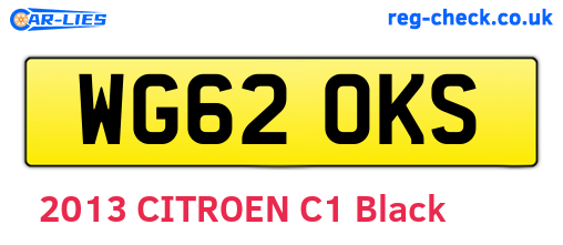WG62OKS are the vehicle registration plates.