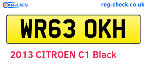 WR63OKH are the vehicle registration plates.