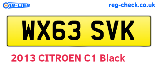 WX63SVK are the vehicle registration plates.