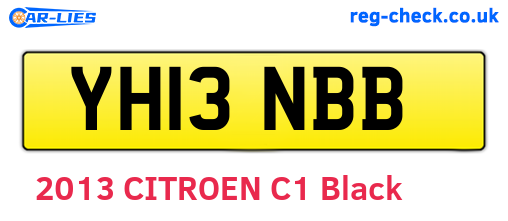 YH13NBB are the vehicle registration plates.