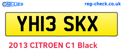 YH13SKX are the vehicle registration plates.