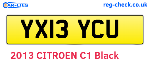 YX13YCU are the vehicle registration plates.