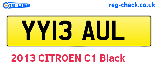 YY13AUL are the vehicle registration plates.