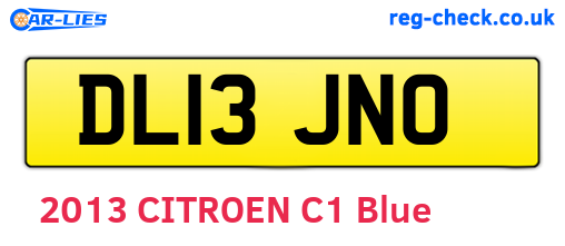 DL13JNO are the vehicle registration plates.