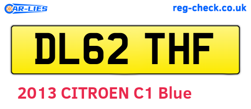 DL62THF are the vehicle registration plates.