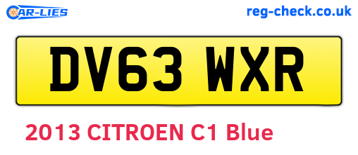 DV63WXR are the vehicle registration plates.