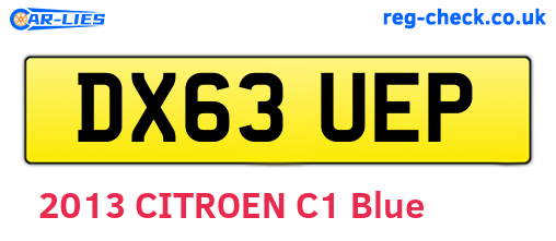 DX63UEP are the vehicle registration plates.