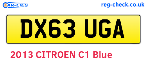 DX63UGA are the vehicle registration plates.