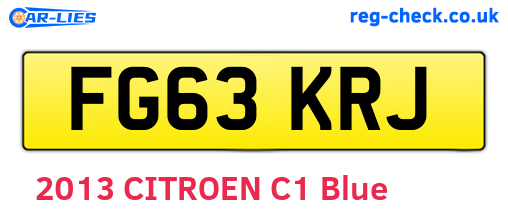 FG63KRJ are the vehicle registration plates.