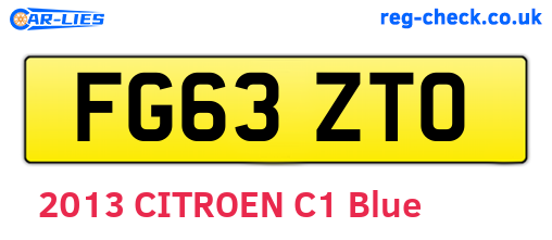 FG63ZTO are the vehicle registration plates.