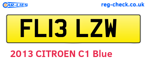 FL13LZW are the vehicle registration plates.