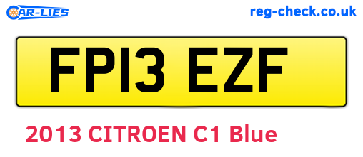 FP13EZF are the vehicle registration plates.