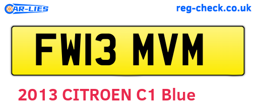 FW13MVM are the vehicle registration plates.
