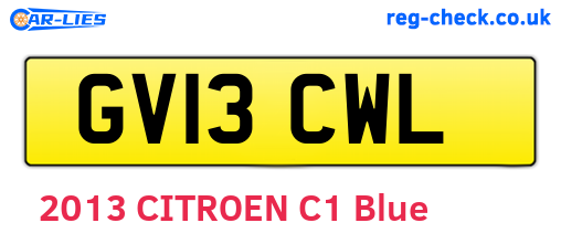 GV13CWL are the vehicle registration plates.