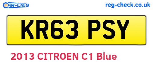 KR63PSY are the vehicle registration plates.