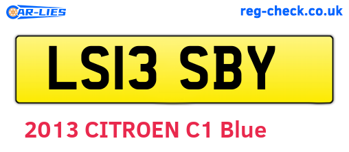 LS13SBY are the vehicle registration plates.