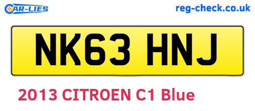 NK63HNJ are the vehicle registration plates.