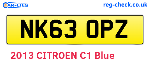 NK63OPZ are the vehicle registration plates.