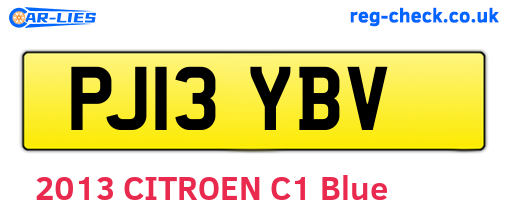PJ13YBV are the vehicle registration plates.
