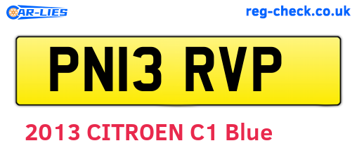 PN13RVP are the vehicle registration plates.