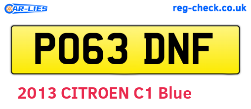 PO63DNF are the vehicle registration plates.