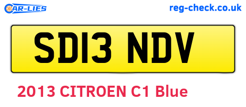 SD13NDV are the vehicle registration plates.