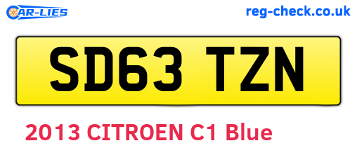 SD63TZN are the vehicle registration plates.