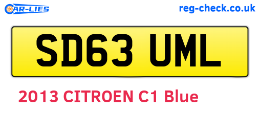 SD63UML are the vehicle registration plates.